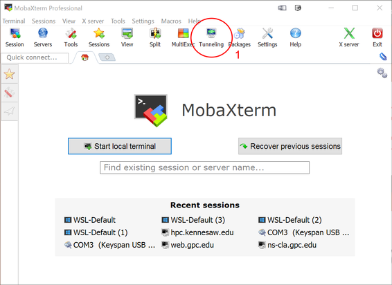 MobaXterm Initial Window